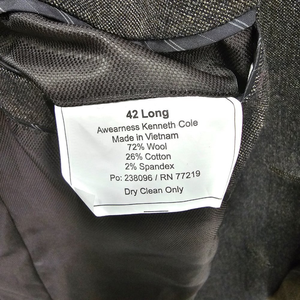 Kenneth Cole 42L Brown Solid 2-Button Sport Coat Blazer Jacket O156 - Picture 11 of 11